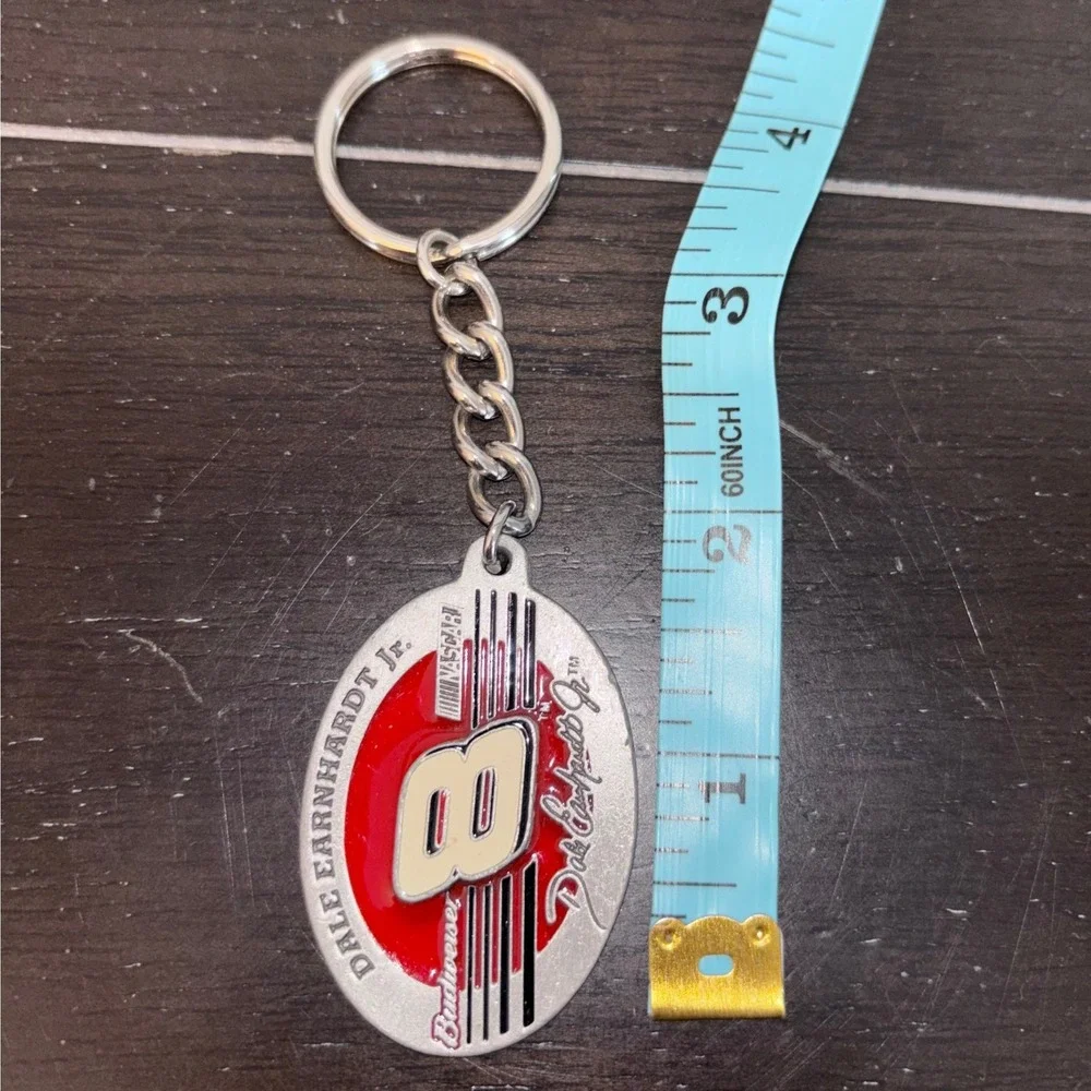 NASCAR | Dale Earnhardt Jr 8 | Budweiser Pewter‎ Keychain | 2002 Licensed